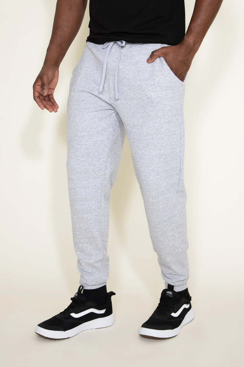 1897 Active Diamond Stretch Joggers for Men in Grey | MP922-LIGHTHEATHERGREY