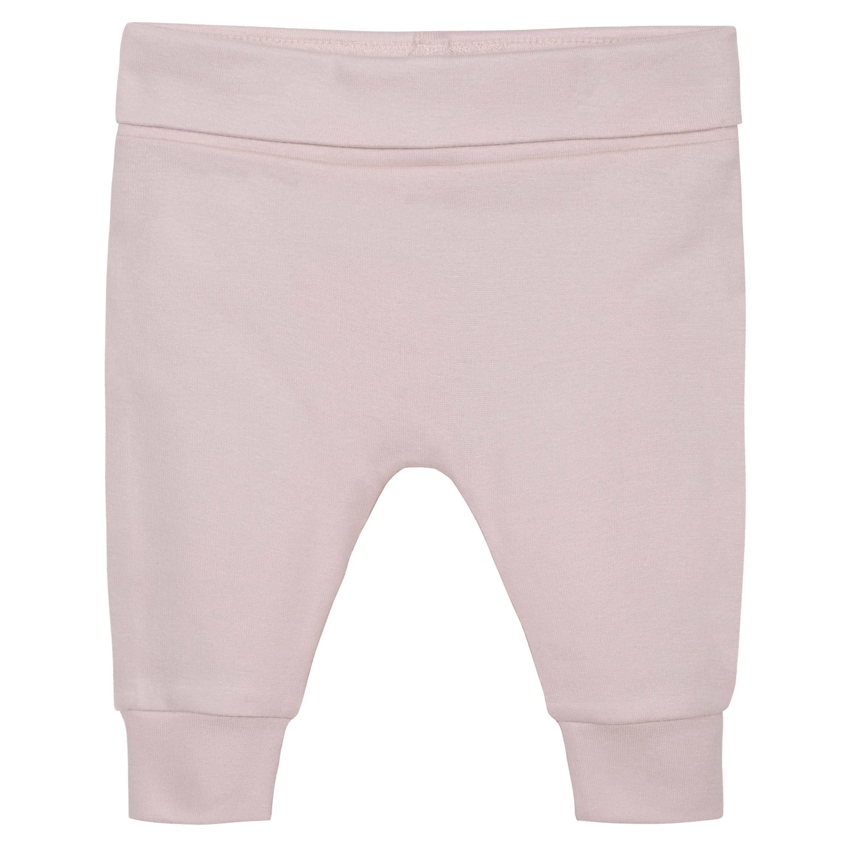 2-Pack Baby Girls Pink & Gray Foldover Waistband Pants