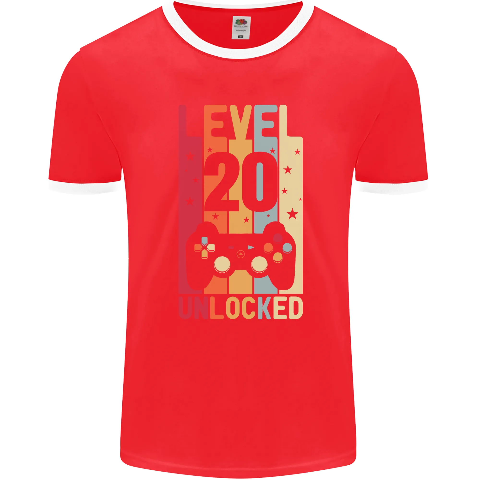 20th Birthday 20 Year Old Level Up Gaming Mens Ringer T-Shirt FotL