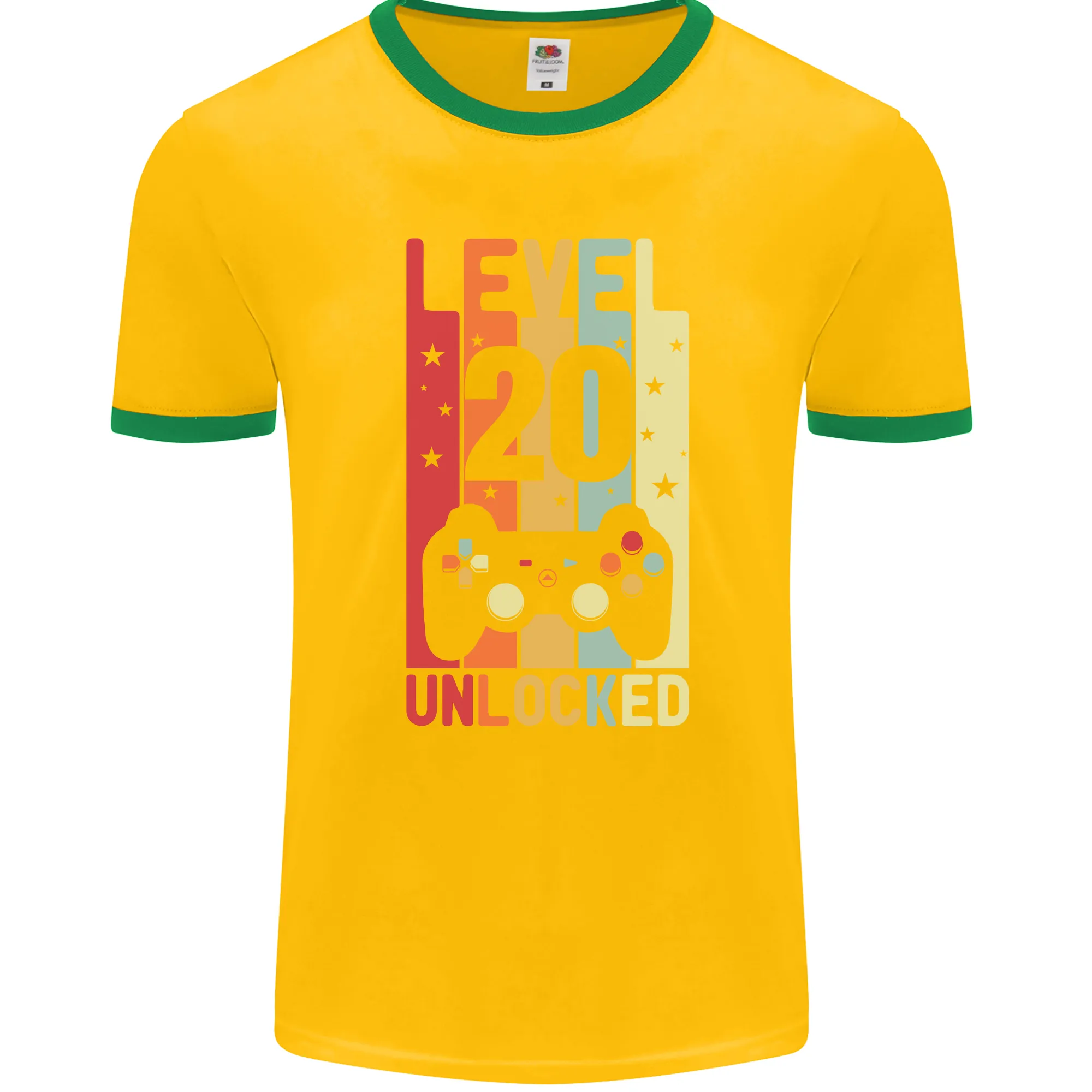 20th Birthday 20 Year Old Level Up Gaming Mens Ringer T-Shirt FotL