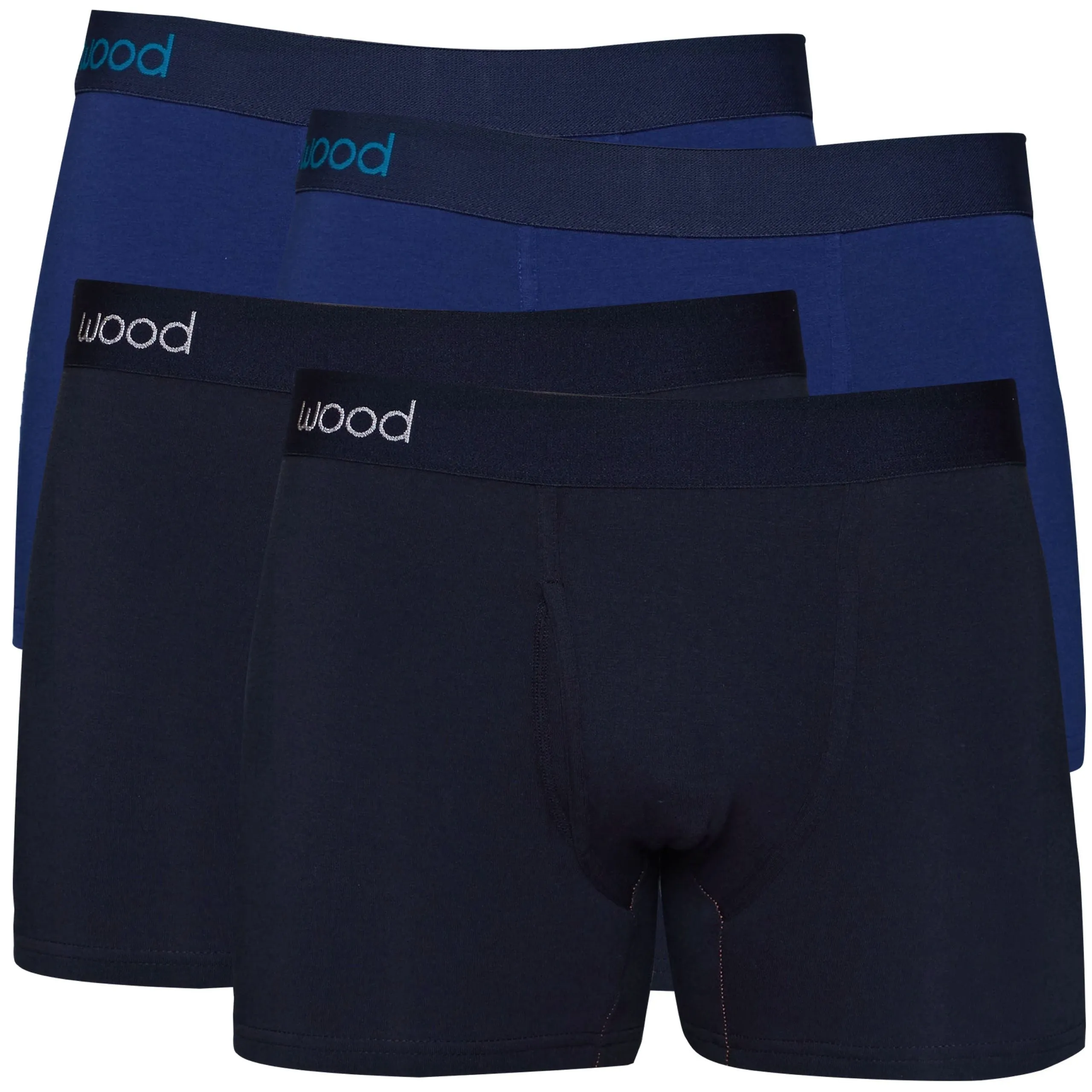 4-Pack Boxer Briefs w/ Fly in Darks (Stock Up & Save!) by Wood Underwear