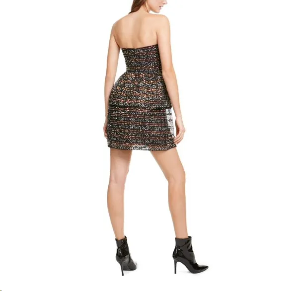 AIDAN MATTOX Women's Tiered Sequined Cocktail Dress