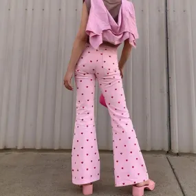 Aiertu Harajuku Y2K Pink Pants Heart Printed Sweet Trousers Vintage Aesthetic Party Pants Pockets Joggers Outfits Women New Streetwear