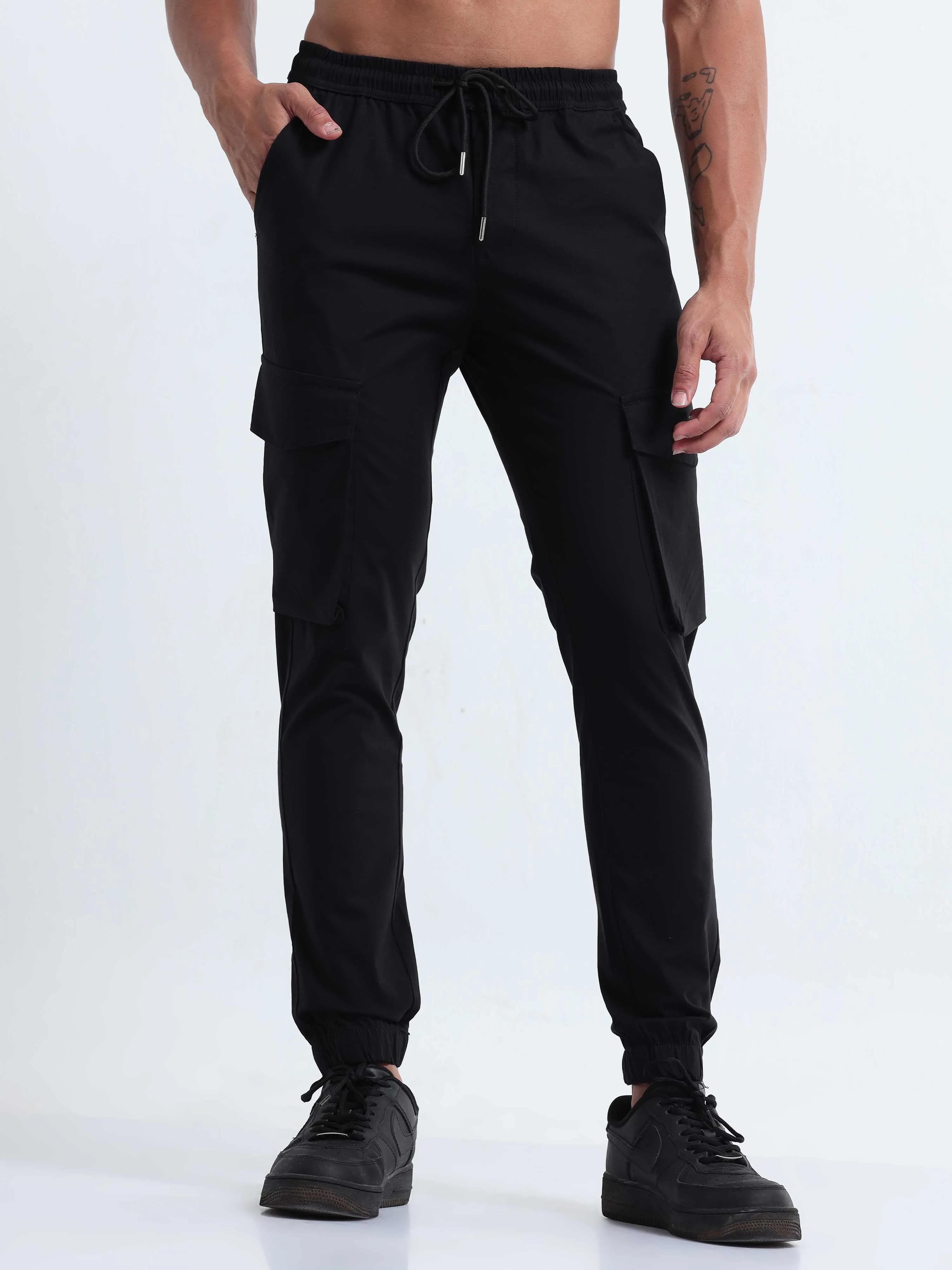 Air Sense Black Cargo Joggers