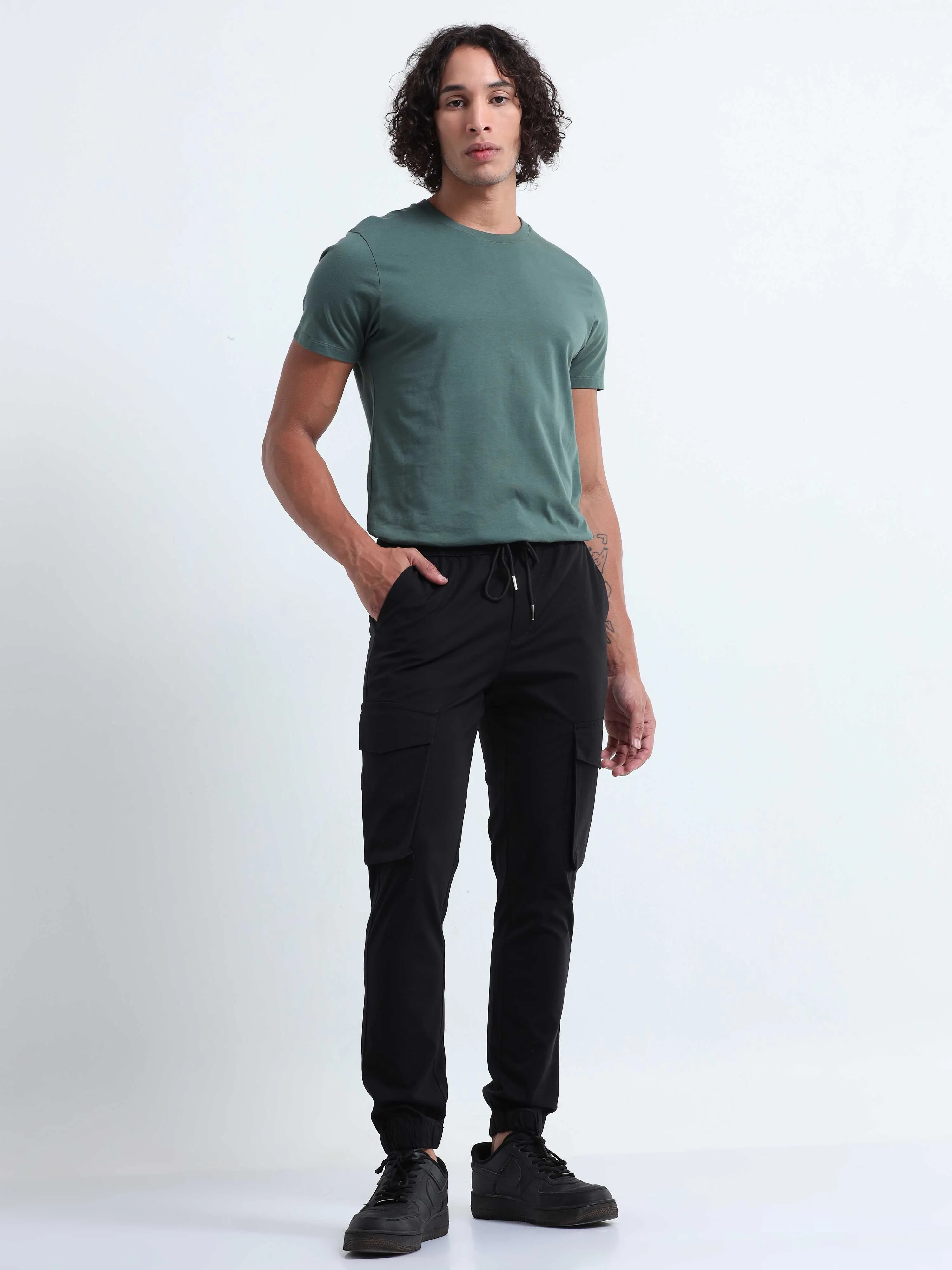 Air Sense Black Cargo Joggers