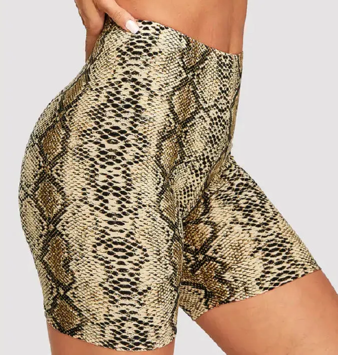 Animal Print High Waist Bodycon Shorts