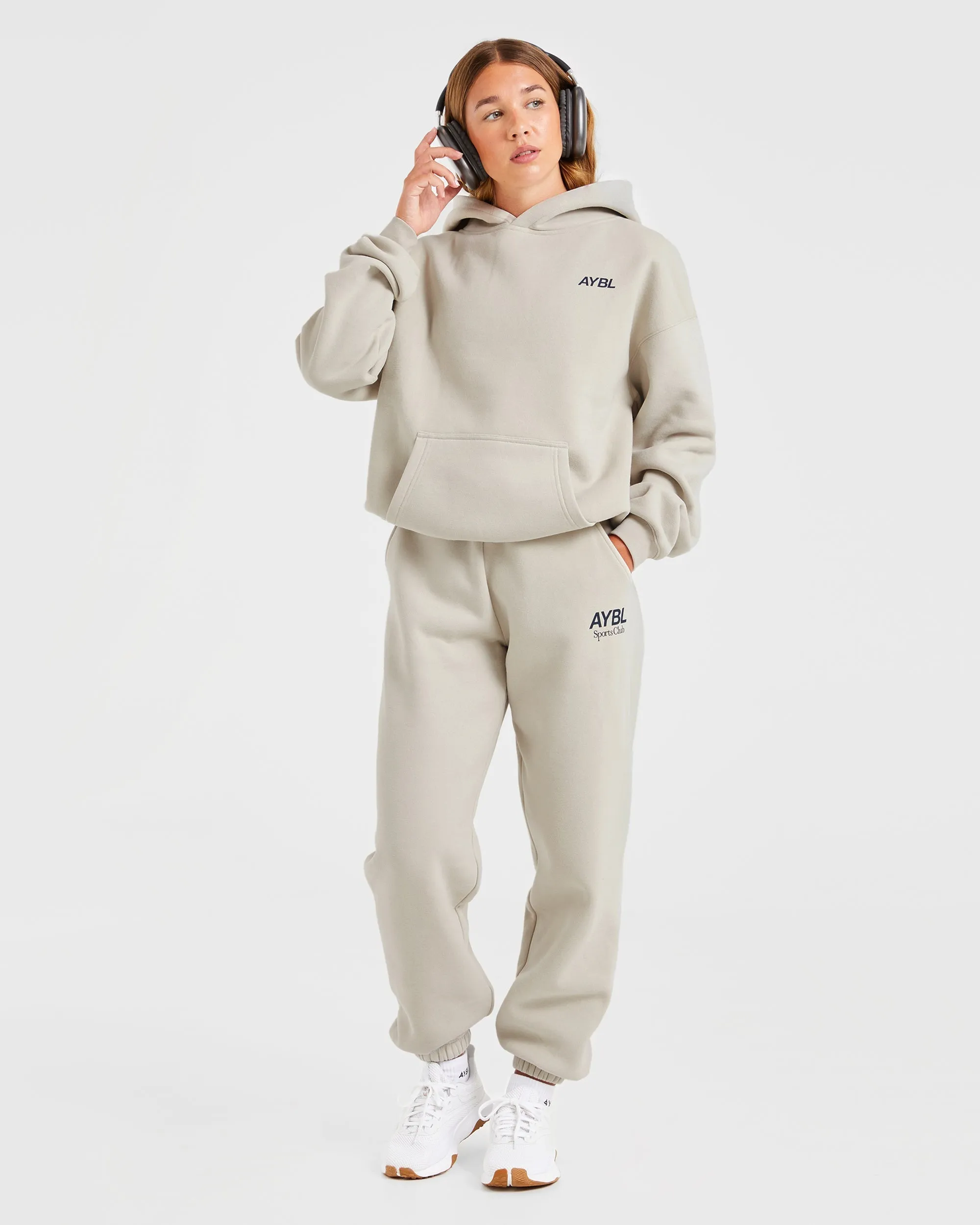 AYBL Sports Club Oversized Joggers - Sand/Navy