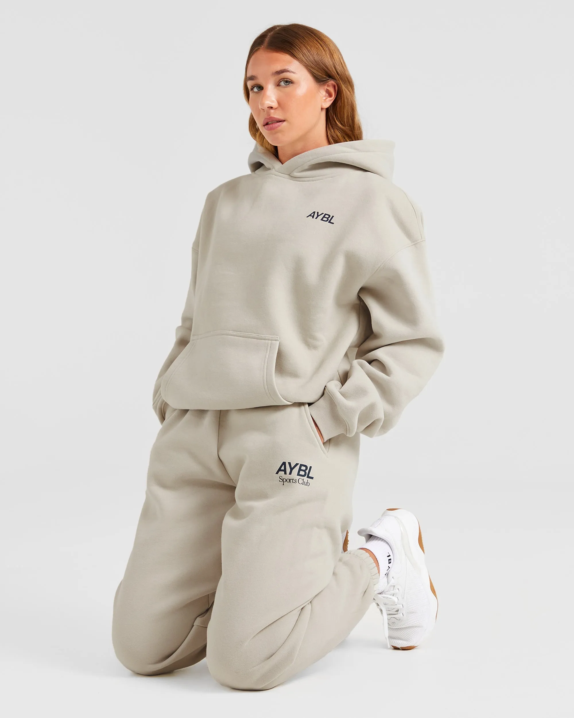 AYBL Sports Club Oversized Joggers - Sand/Navy