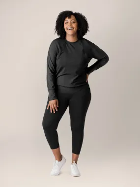 Bamboo Maternity & Nursing Crew Neck Sweatshirt | Black