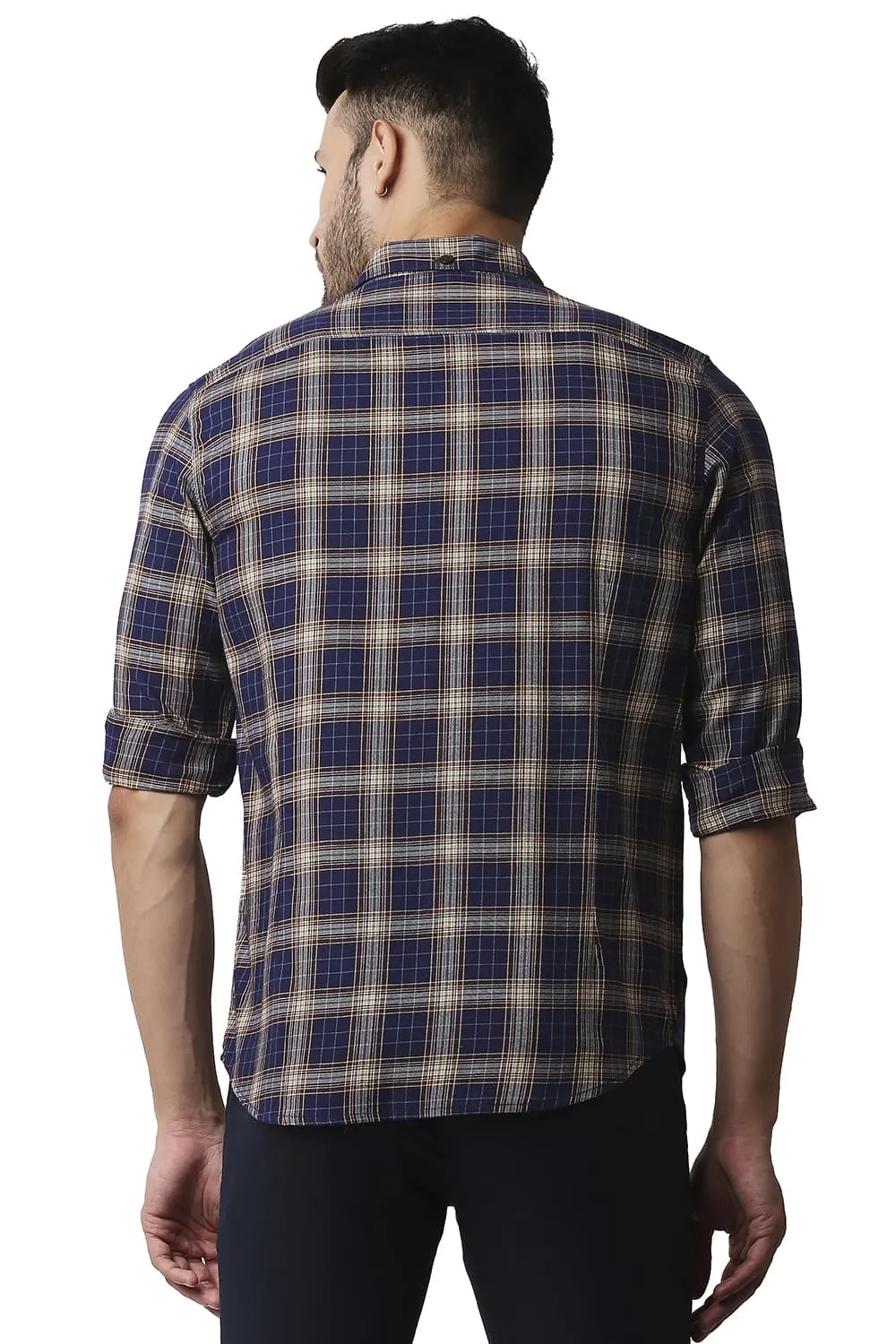 Basics Slim Fit Twill Checks Shirt