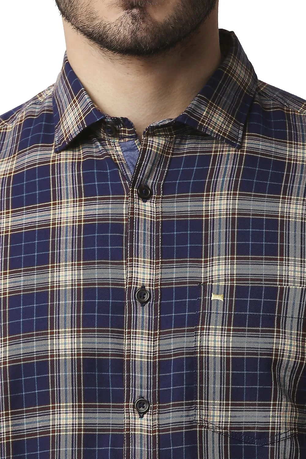 Basics Slim Fit Twill Checks Shirt