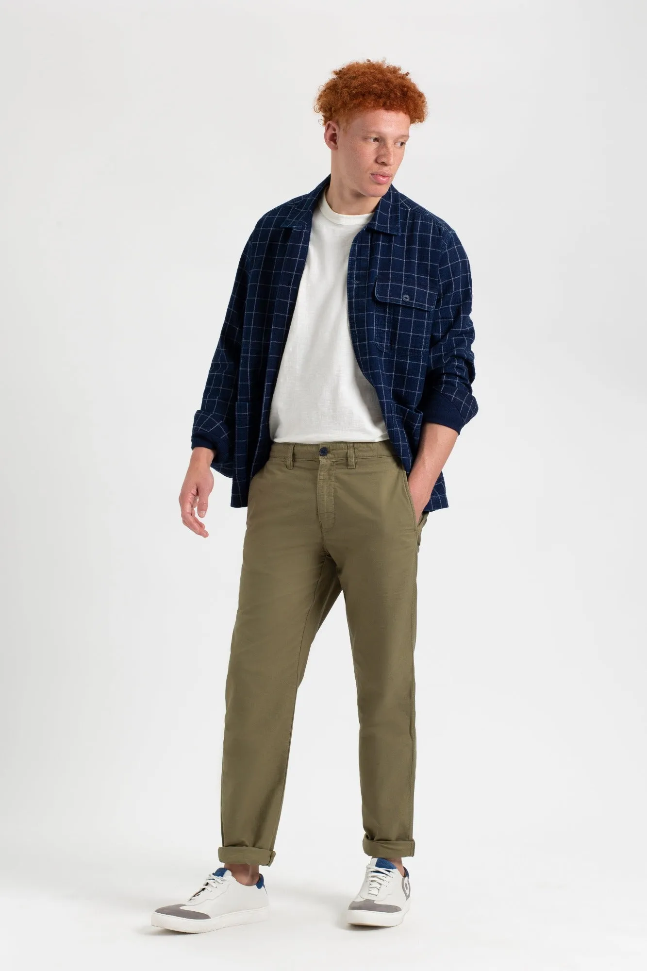 Beatnik Oxford Slim Taper Garment Dye Chino - Light Olive