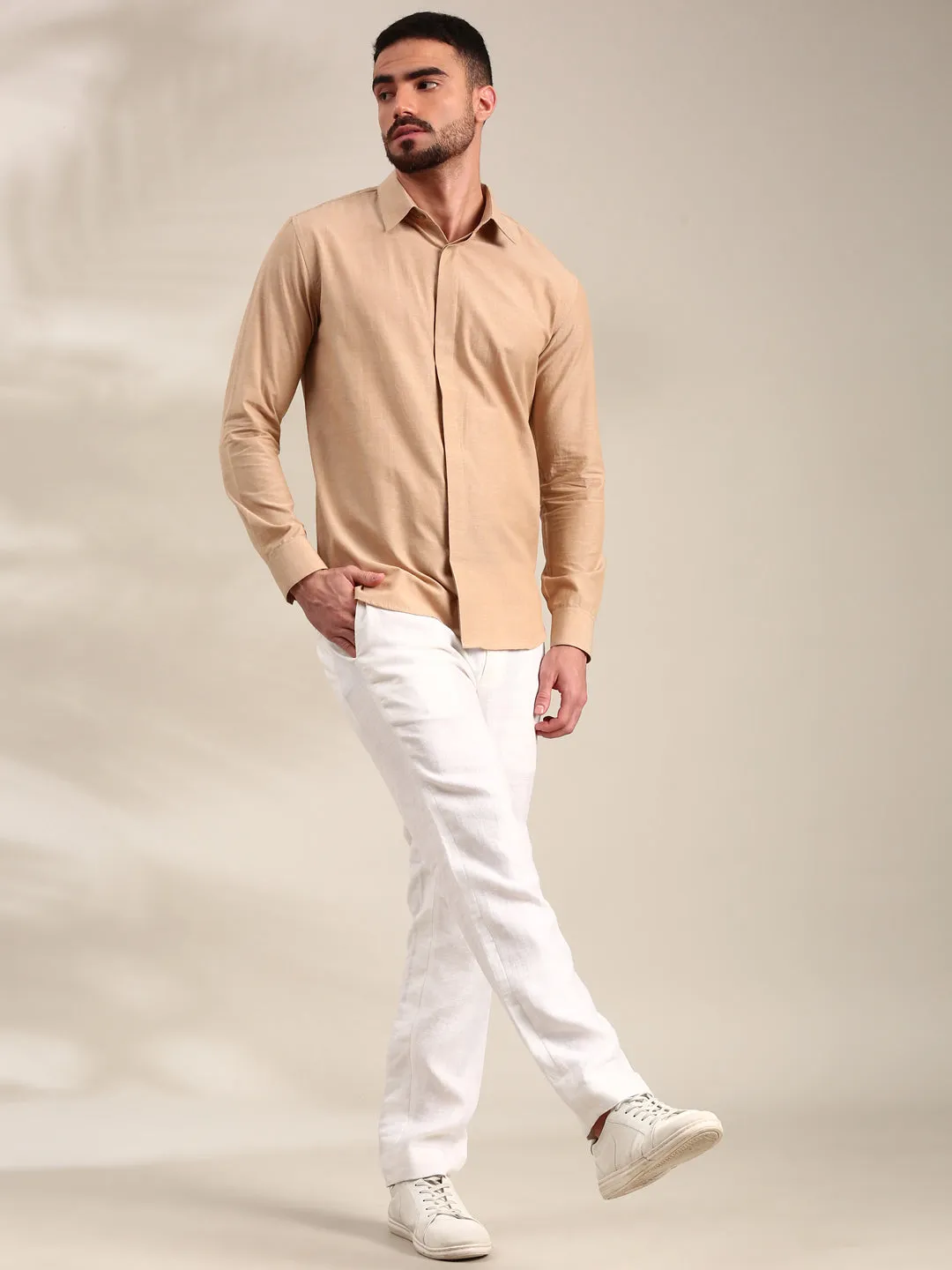 Beige Cotton Shirt - MM0888