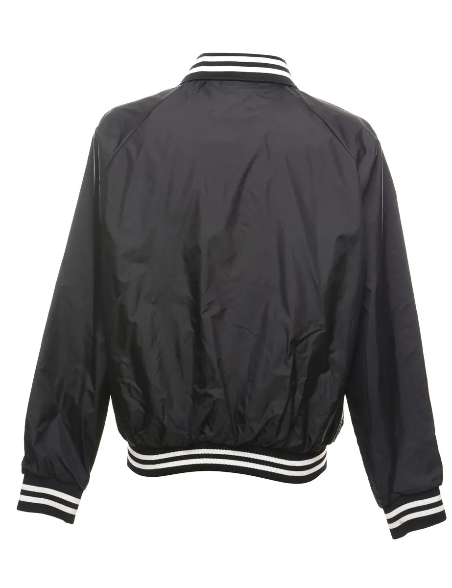 Black & White Golf Tournament Nylon Bomber Jacket - L