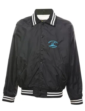 Black & White Golf Tournament Nylon Bomber Jacket - L