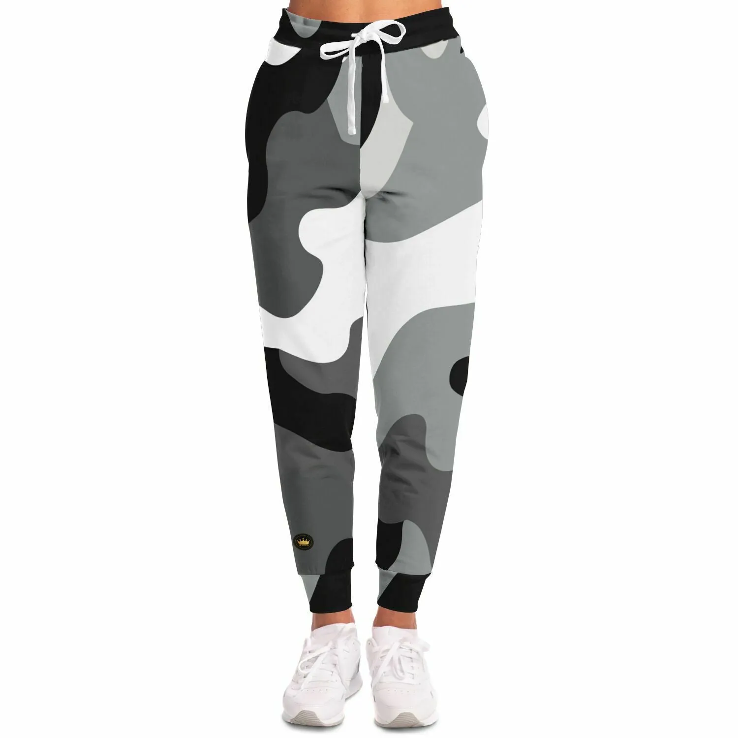 Black and White Eco-Poly Camo Unisex Joggers