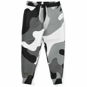 Black and White Eco-Poly Camo Unisex Joggers