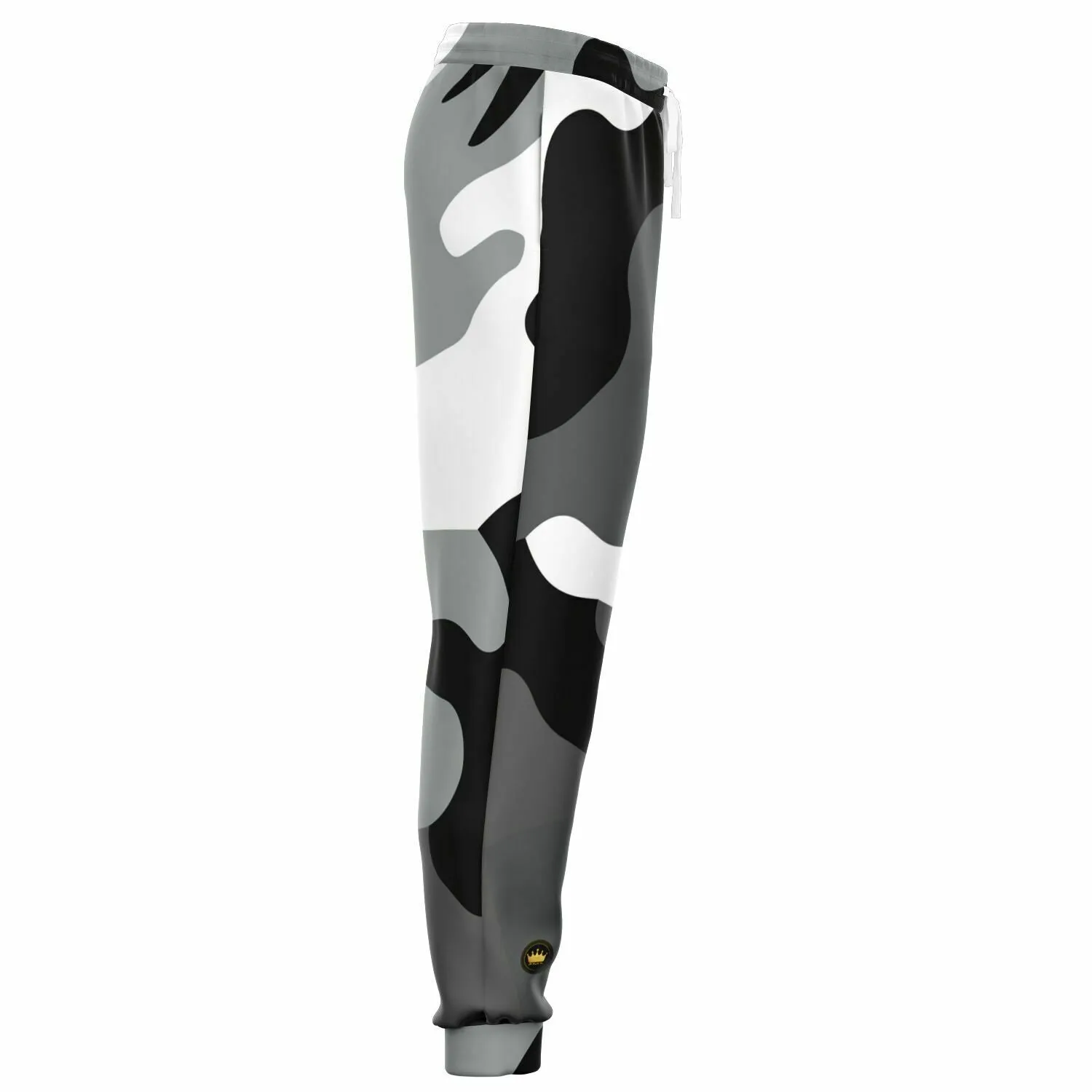 Black and White Eco-Poly Camo Unisex Joggers