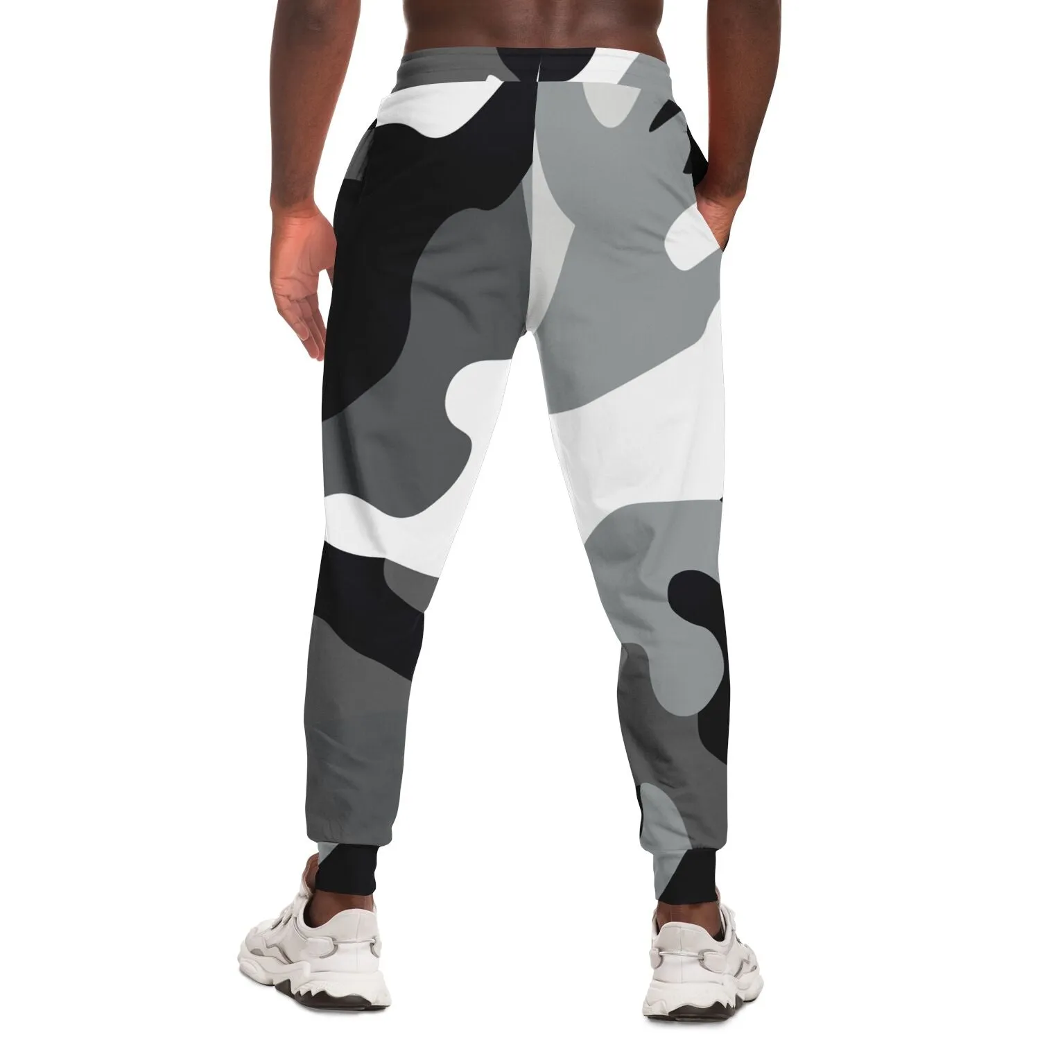 Black and White Eco-Poly Camo Unisex Joggers