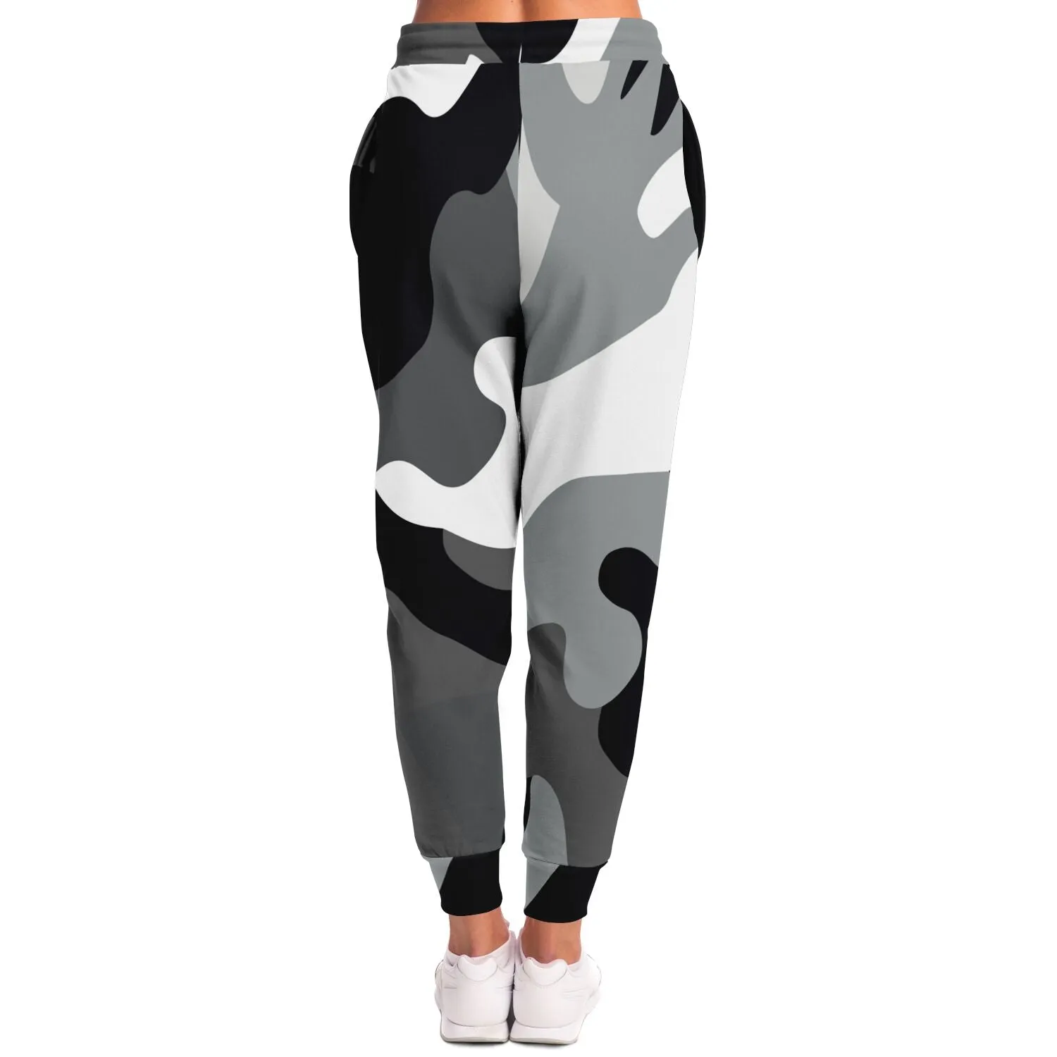 Black and White Eco-Poly Camo Unisex Joggers