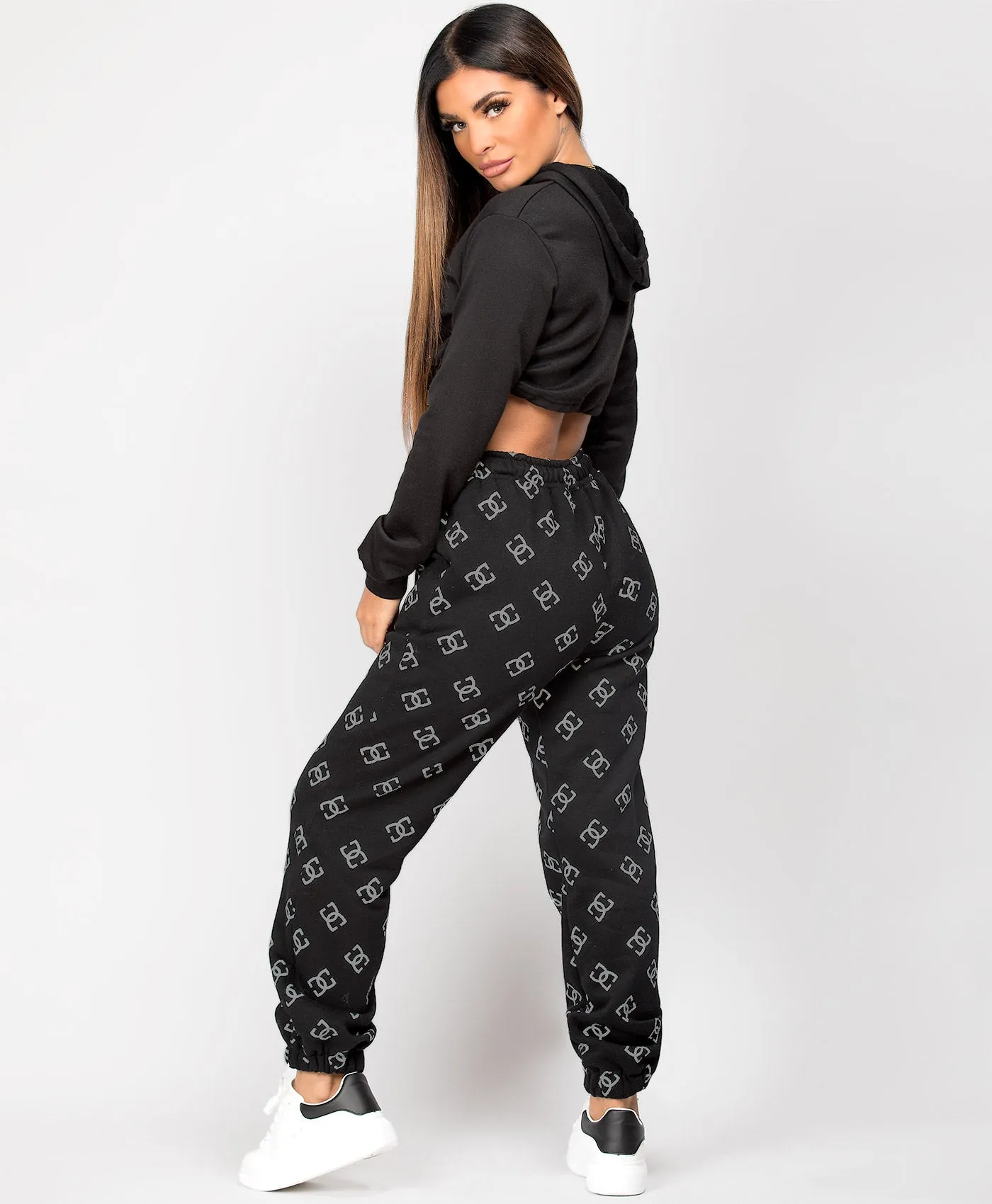 Black Fleece Oversized DD Print Joggers