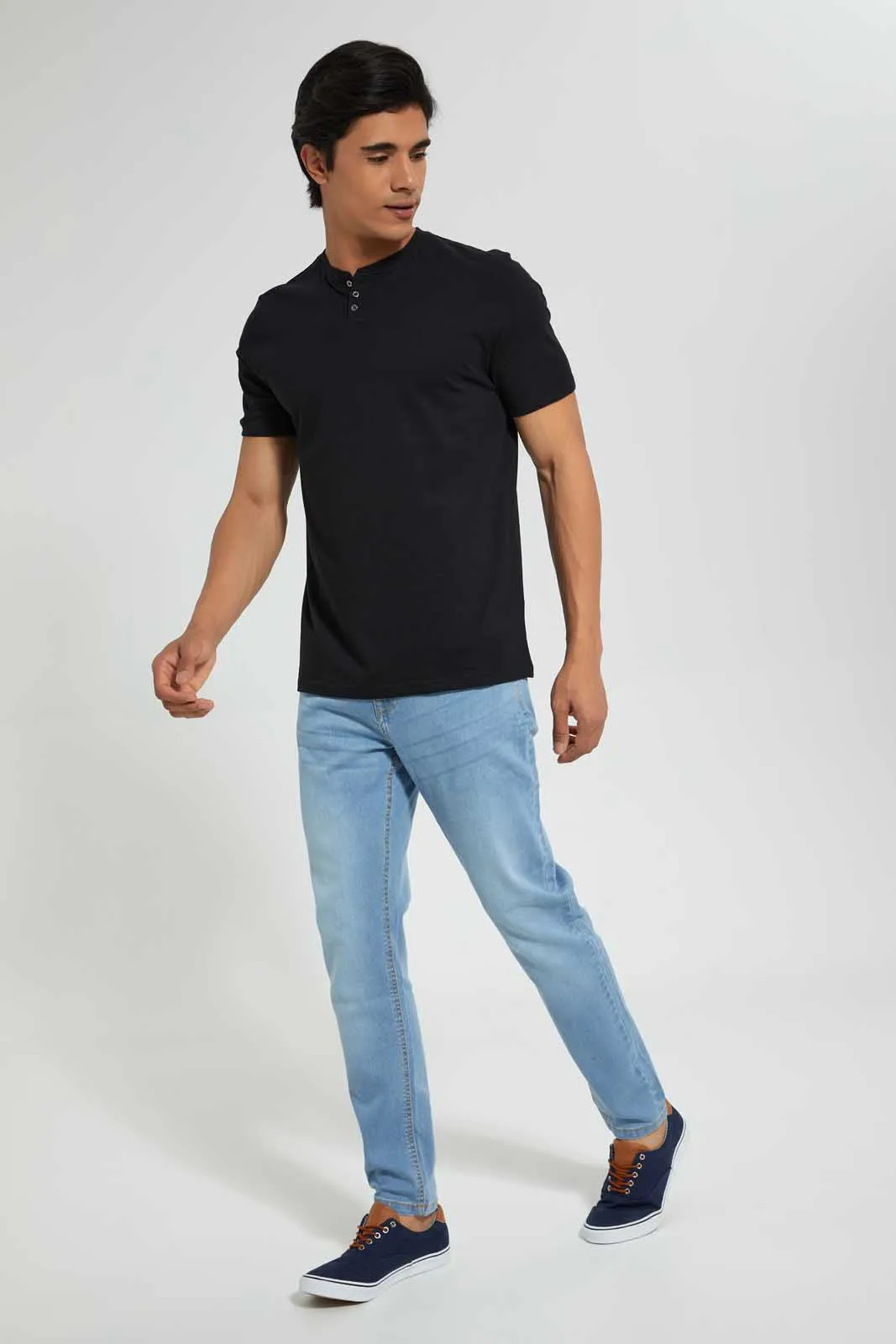 Black Henley T-Shirt