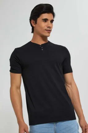 Black Henley T-Shirt