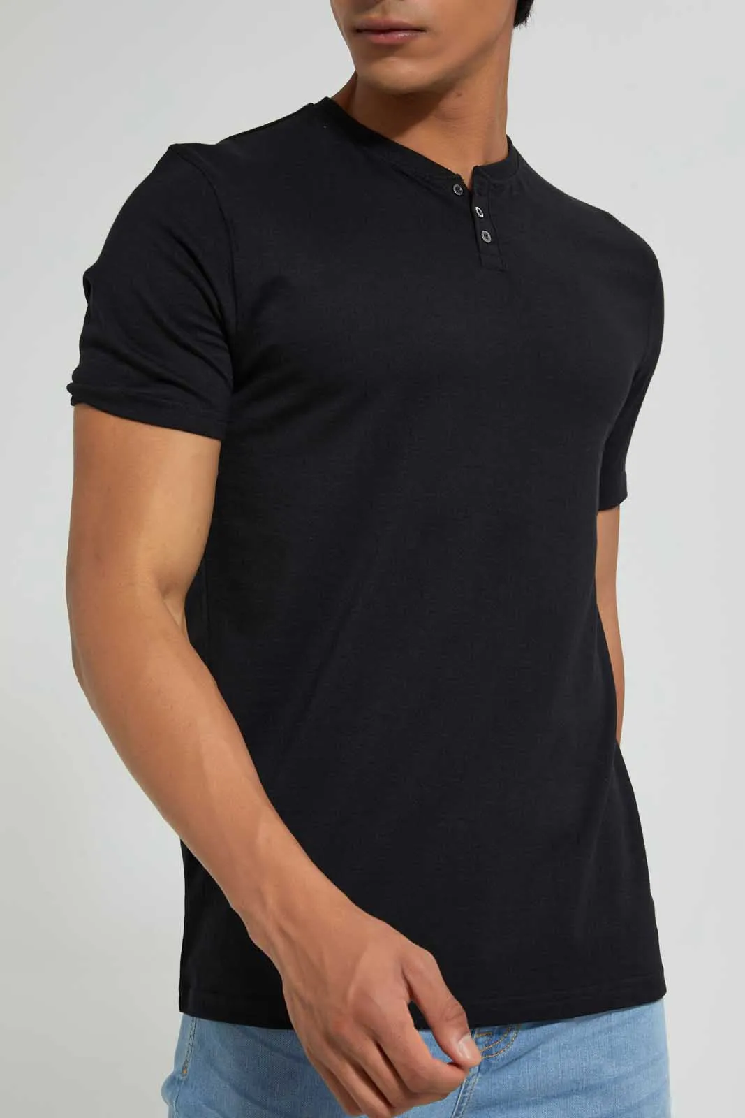 Black Henley T-Shirt