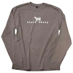 Black Sheep OG Logo Heavy Weight Faded Long Sleeve Tee Vintage Grey