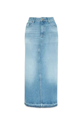 Blue Denim Maxi Skirt