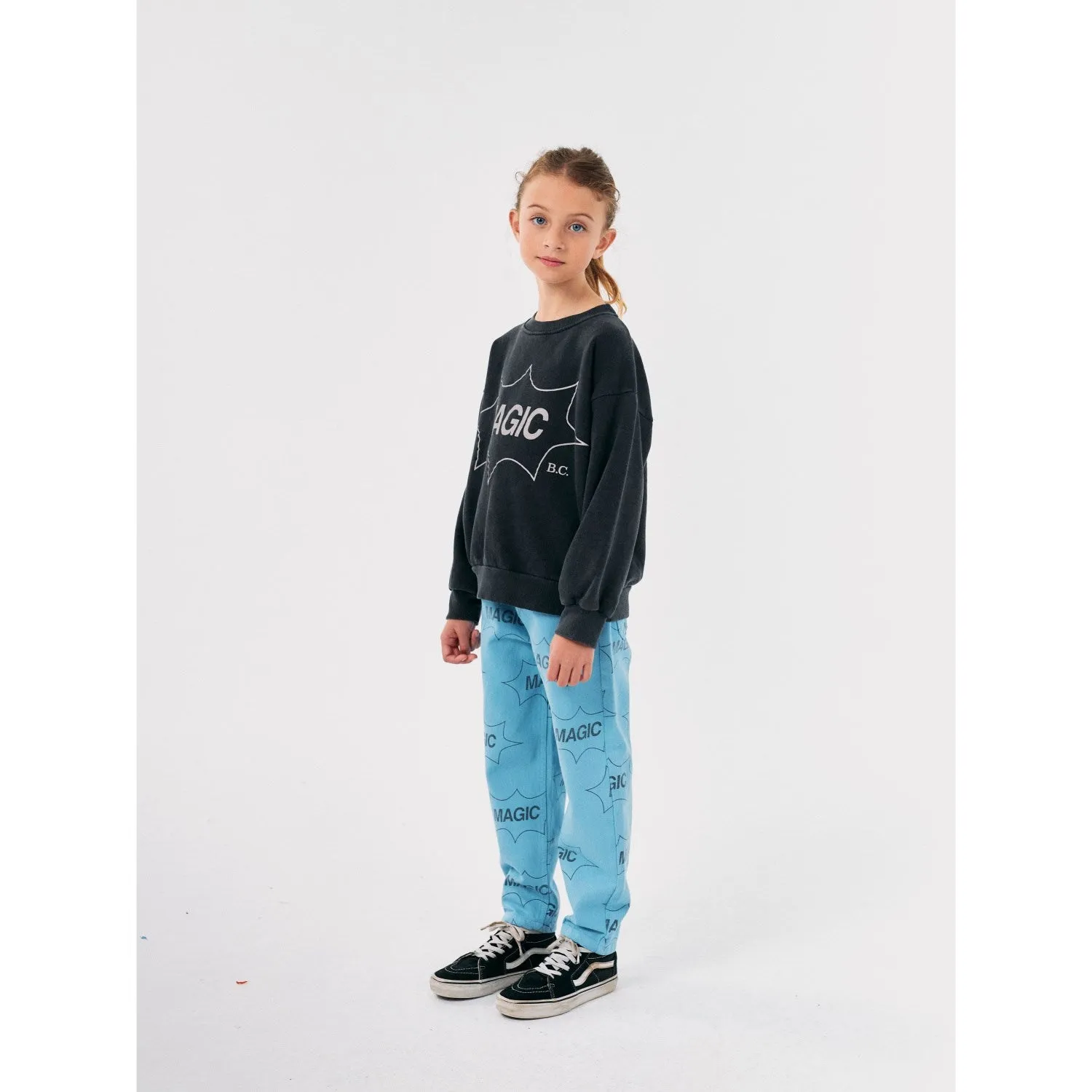 Bobo Choses Light Blue It'S Magic All Over Denim Baggy Pants