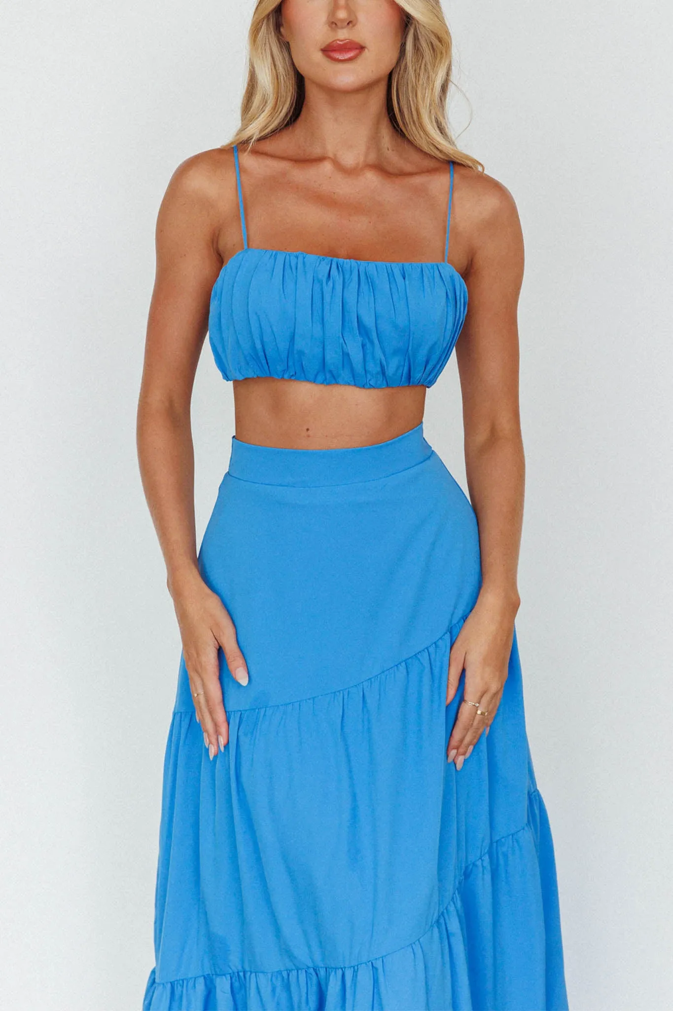 Bondi Waist Tie Maxi Skirt Sapphire