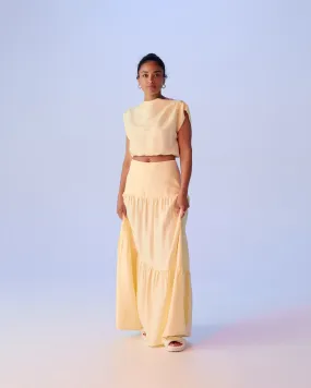 BONITA LINEN SKIRT BUTTER