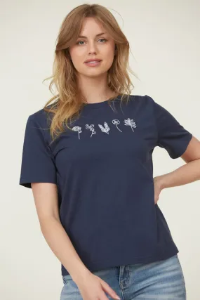 Botanical Embroidered T-Shirt