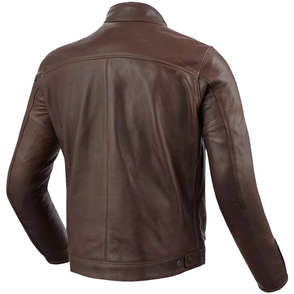 Brown Leather Bomber Motorcycle Jacket