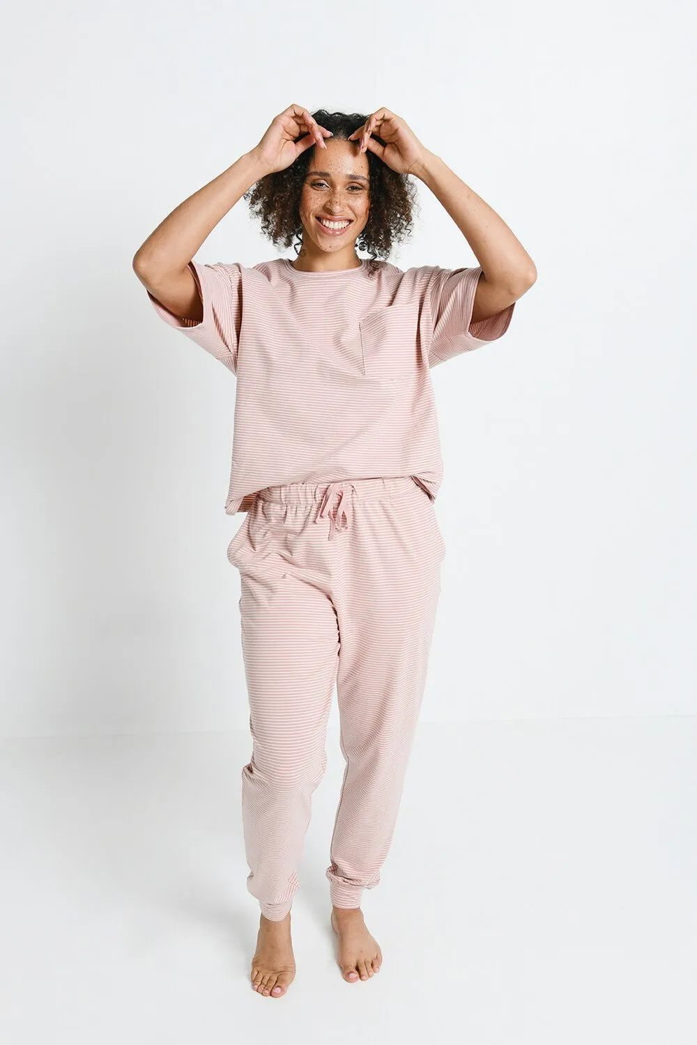 Brushed Cotton Pyjama Set - Dusty Pink