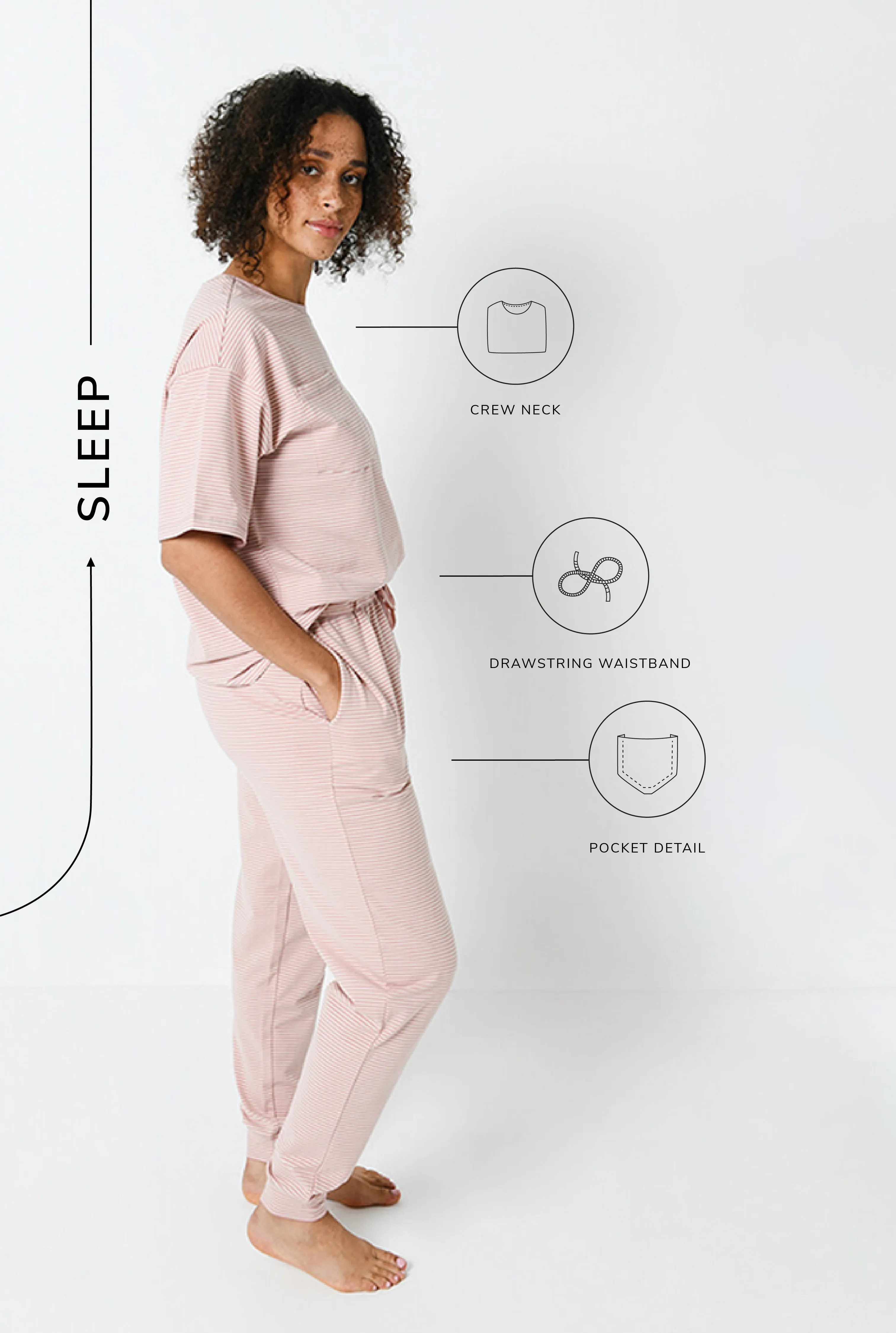 Brushed Cotton Pyjama Set - Dusty Pink