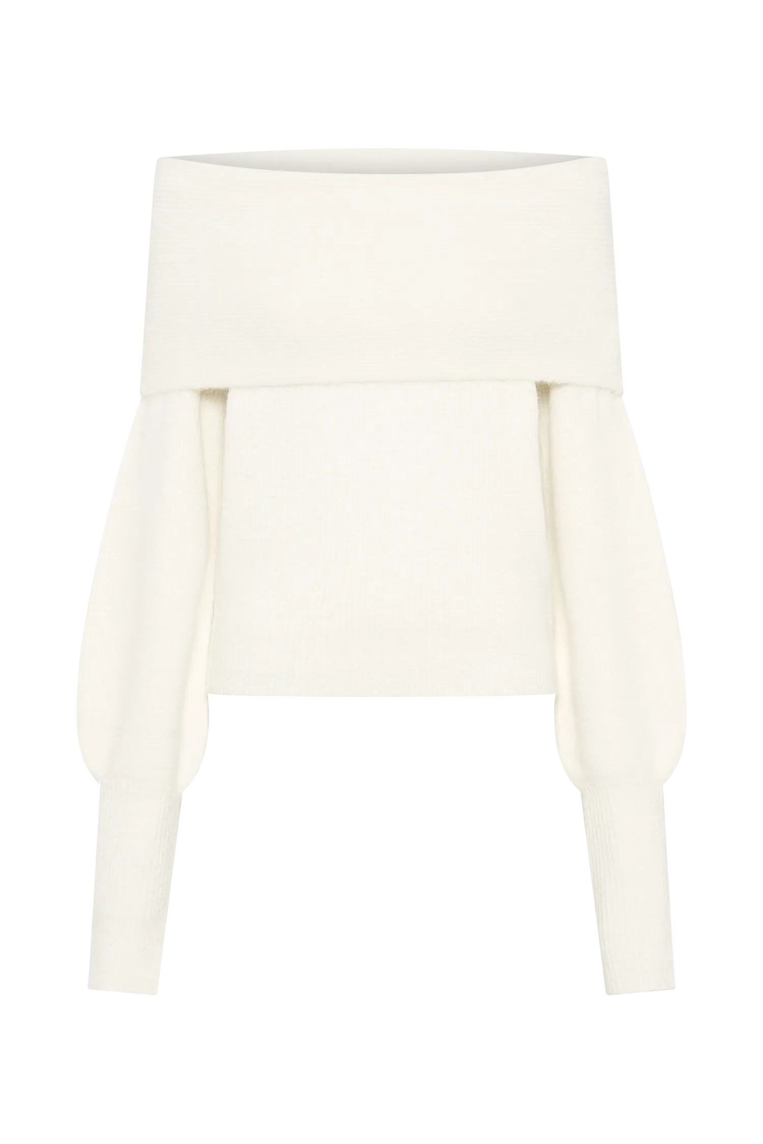 Charlotte Off Shoulder Knit Long Sleeve Top - Ivory