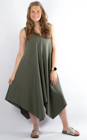 Chiara Handkerchief Dress | Khaki