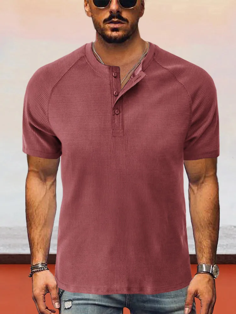 Classic Short Sleeves Henley Shirt