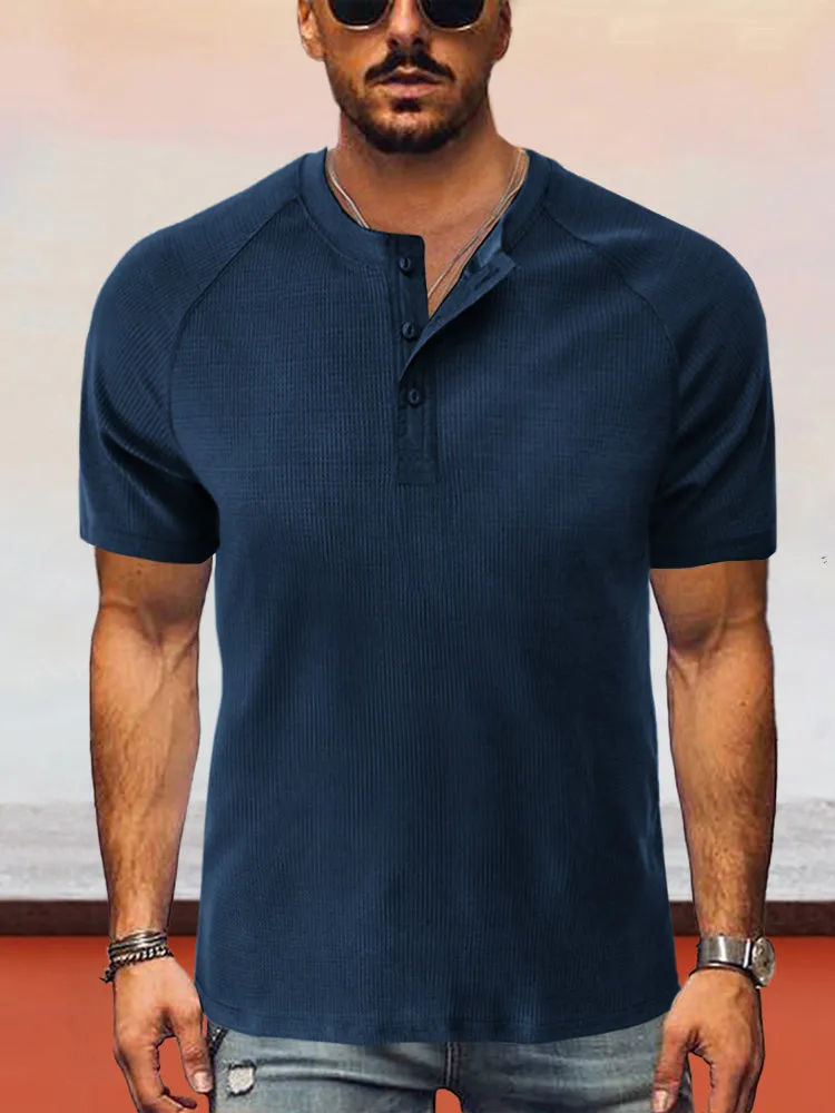 Classic Short Sleeves Henley Shirt