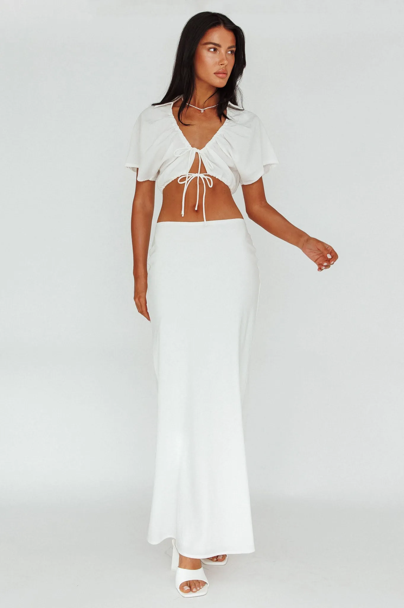 Coast To Coast Maxi Skirt White