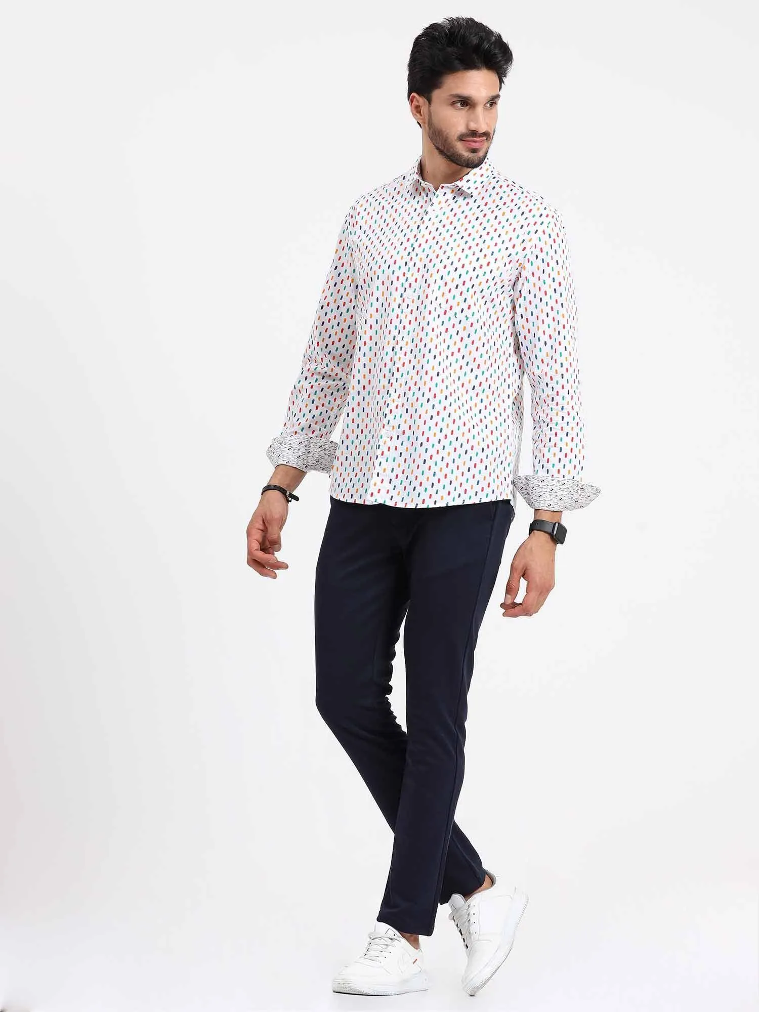 Colour Bed Printed Full Sleeve Shirt