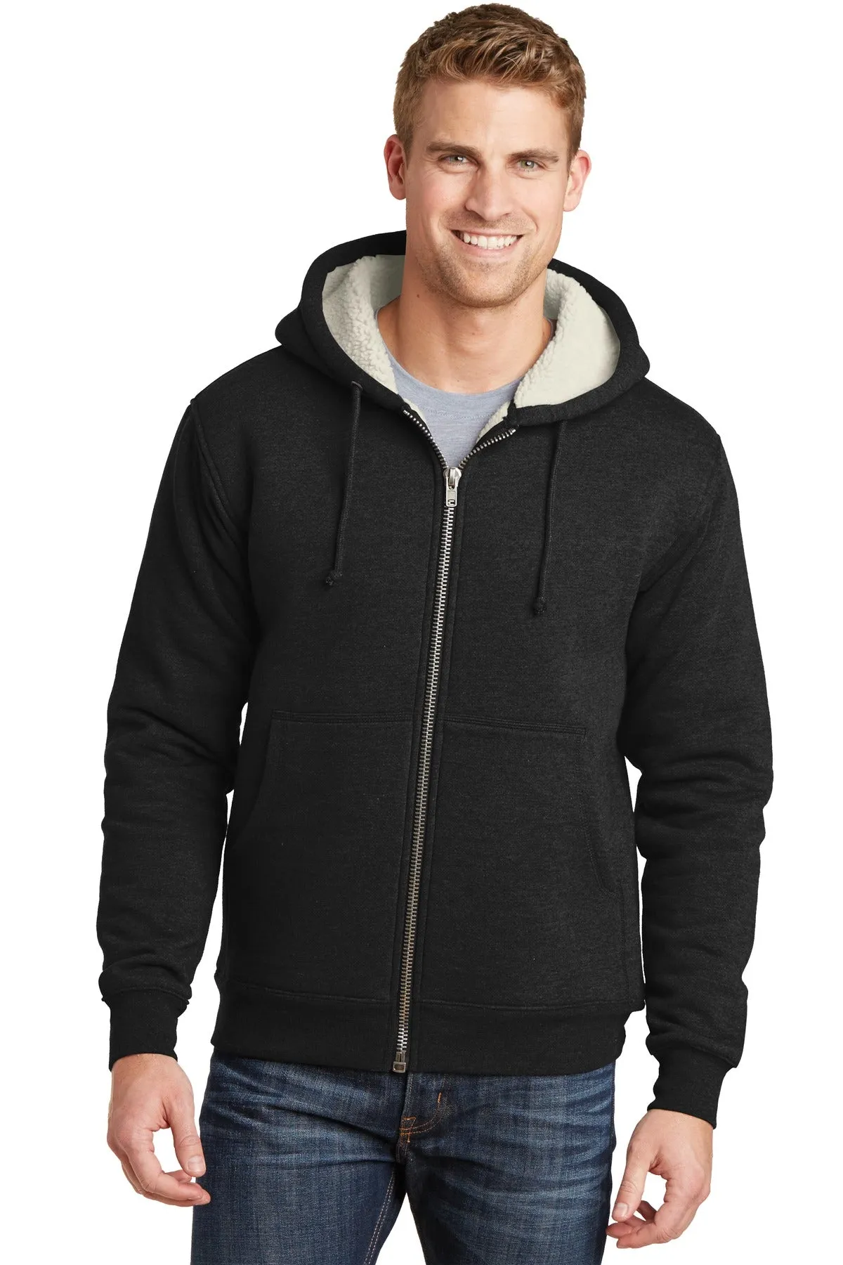 CornerStone Heavyweight Sherpa-Lined Hooded Fleece Jacket CS625