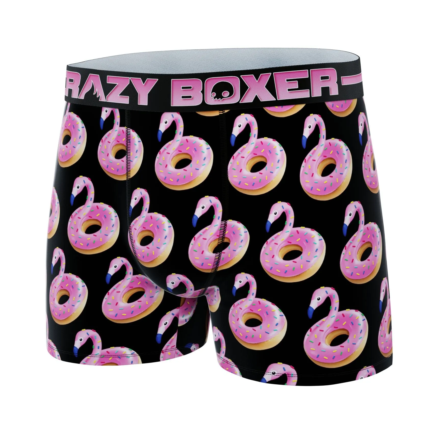 CRAZYBOXER Flamingo & Donuts Men's Boxer Briefs