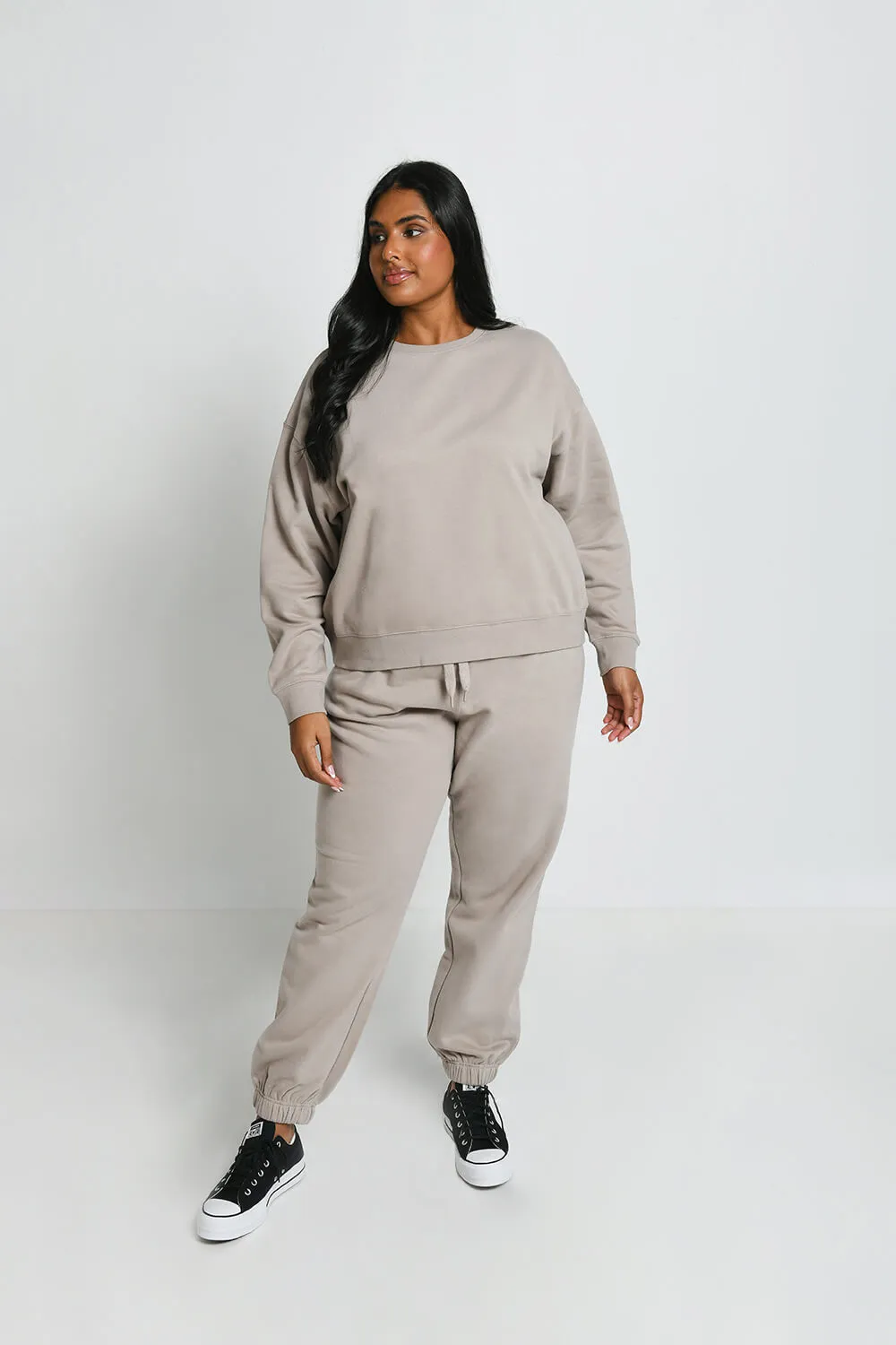 Curve Everyday Comfy Sweatshirt - Oatmeal Beige