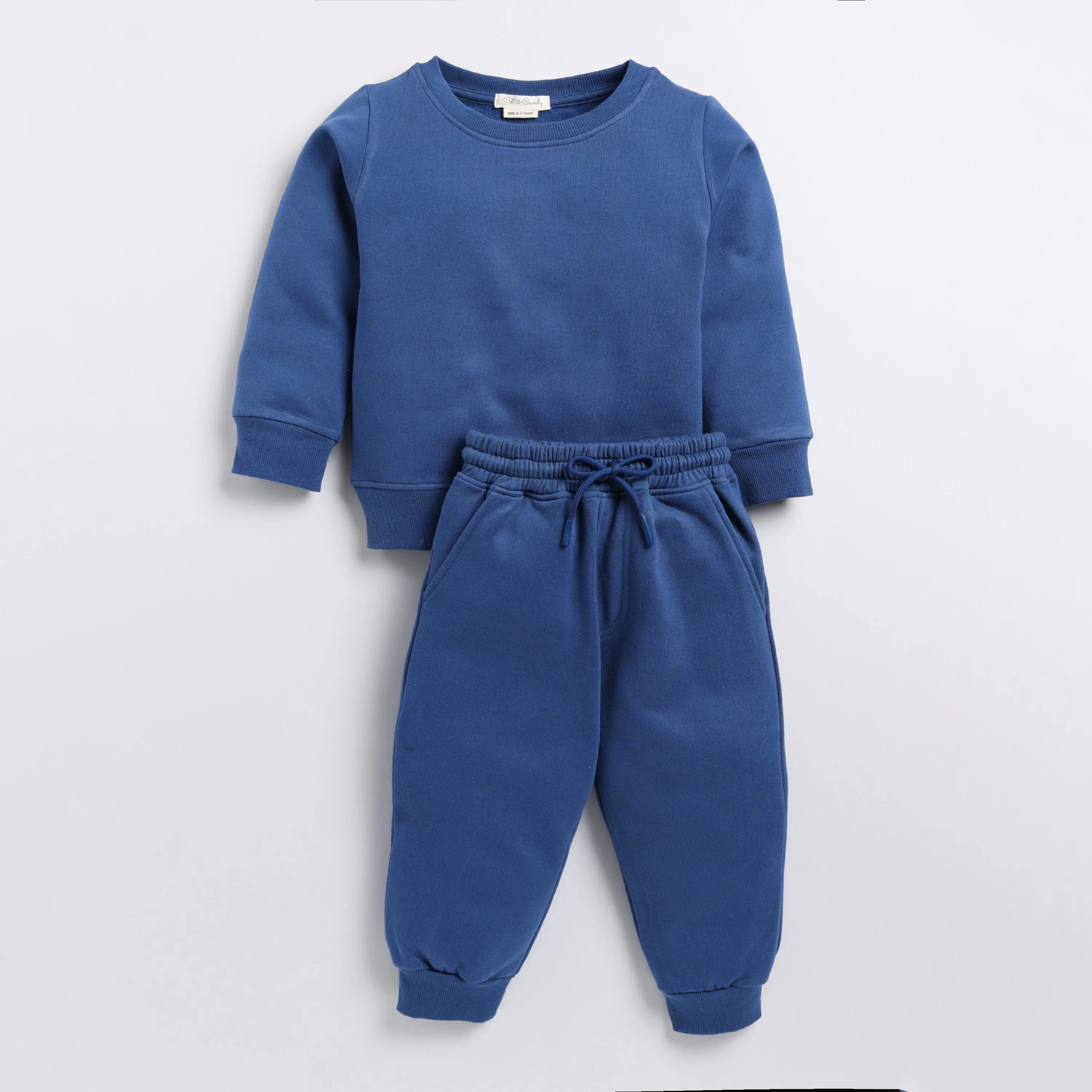 Dark Blue Organic Blue Sweatshirt & Jogger Set