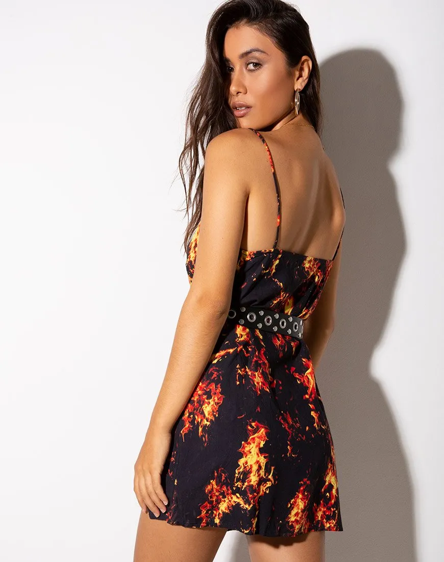 Datista Slip Dress in Fire