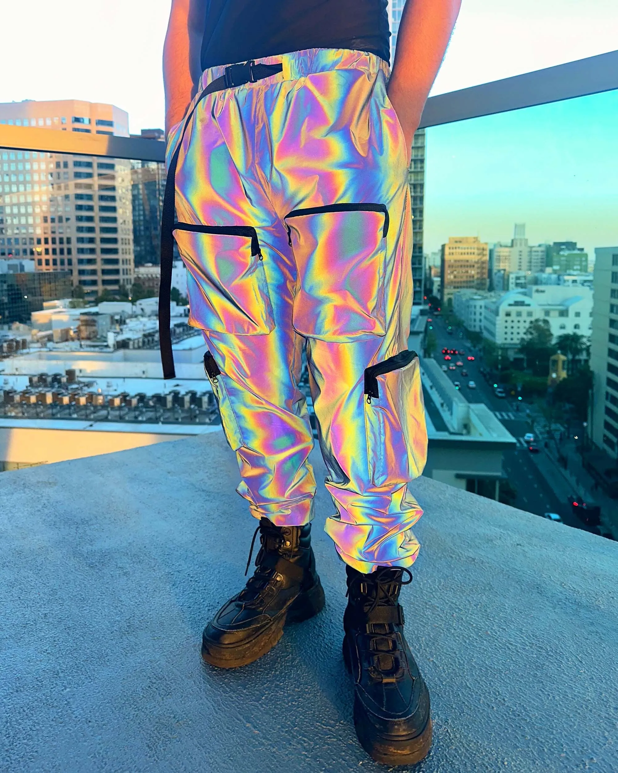 Daylight Rainbow Reflective Joggers with Cargo Pockets