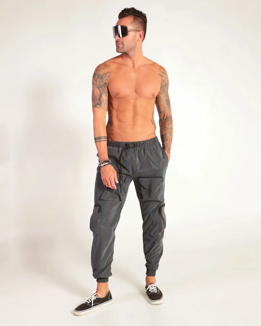 Daylight Rainbow Reflective Joggers with Cargo Pockets